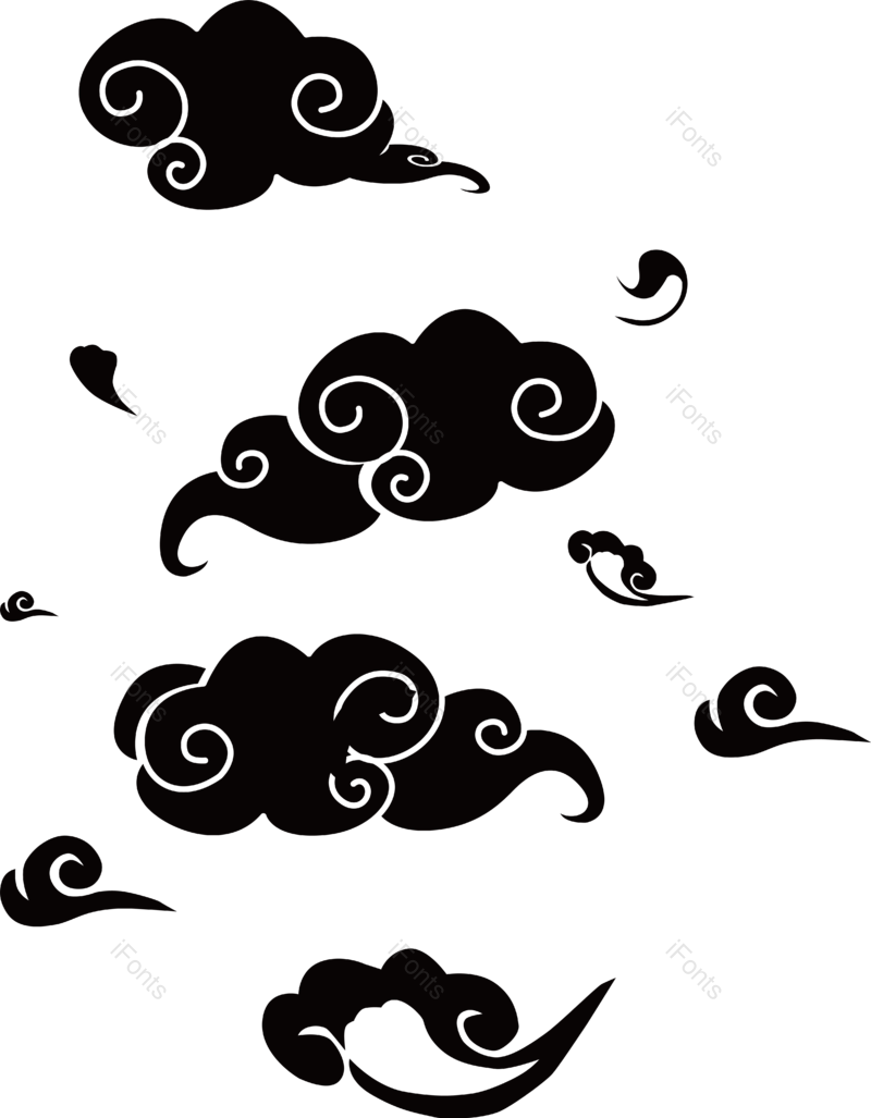 水墨图片,中国风元素,艺术PNG,乌云免抠素材